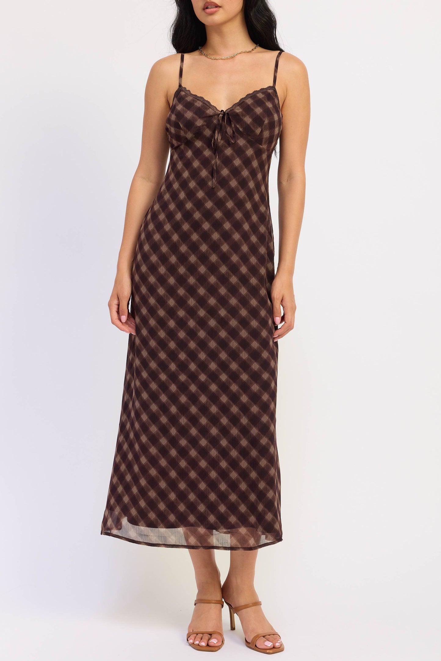 Deep Plum Checkered Maxi