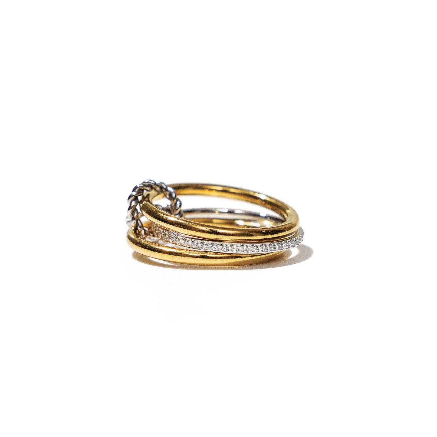 Triple Band Two-Tone Ring Size 8