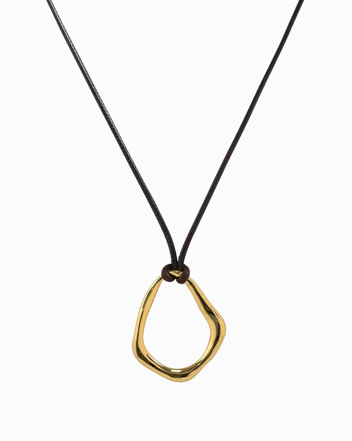 Abstract Gold Pendant Necklace