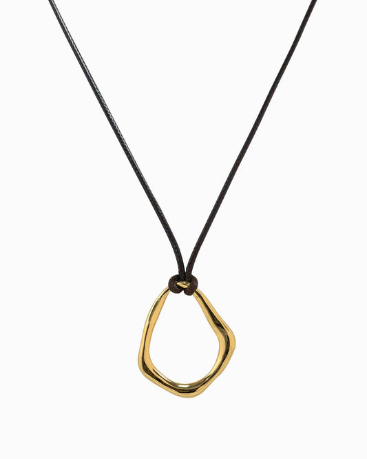 Abstract Gold Pendant Necklace