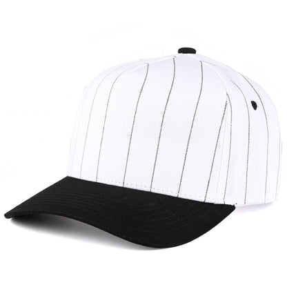 Pinstriped Canvas Trucker - White