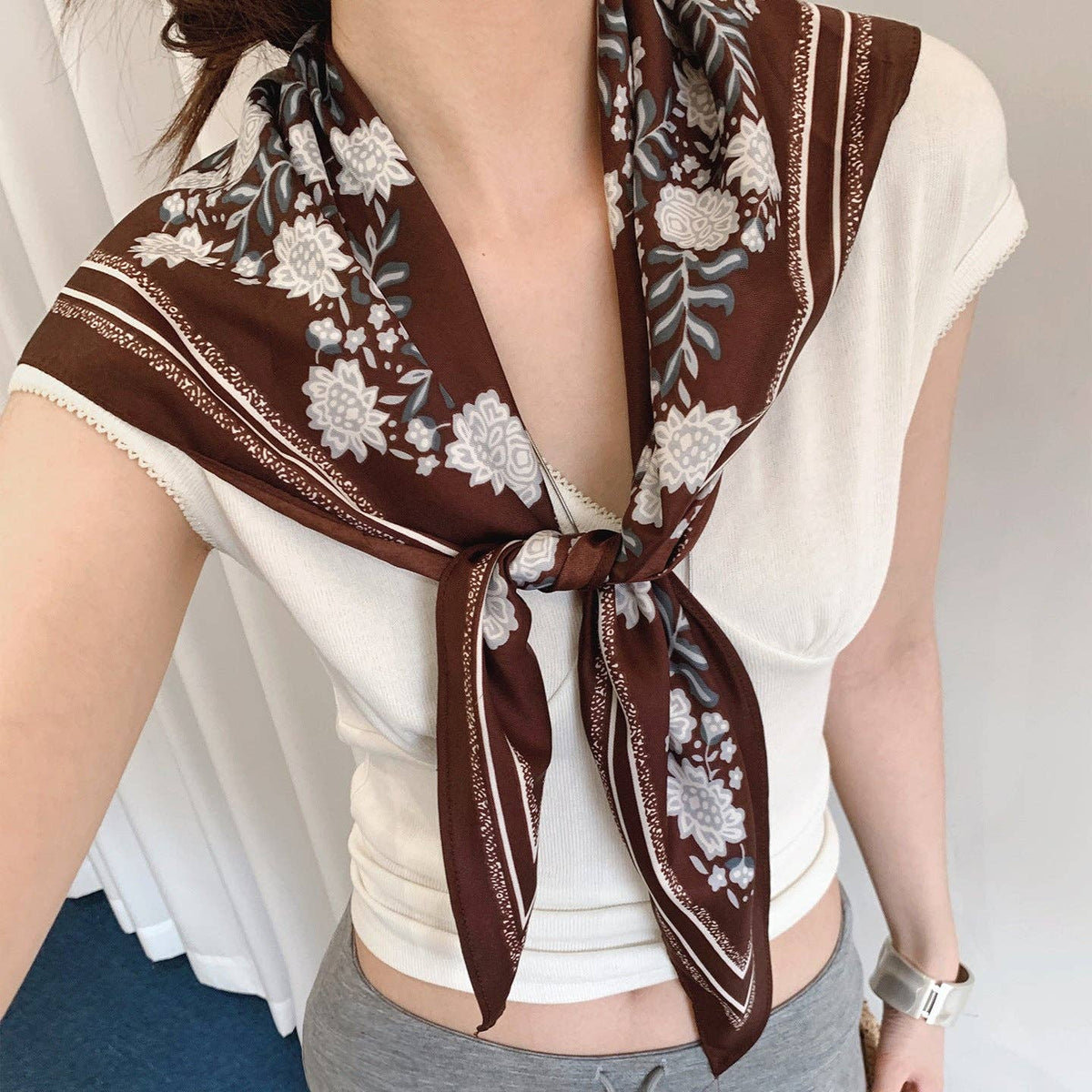 Retro Floral Belt Scarf