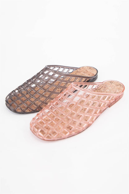 Clear Jelly Basket Mule