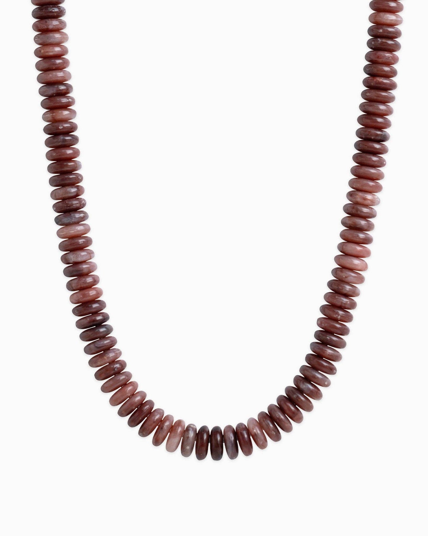 Wide Marble Beaded Necklace: Burgundy
