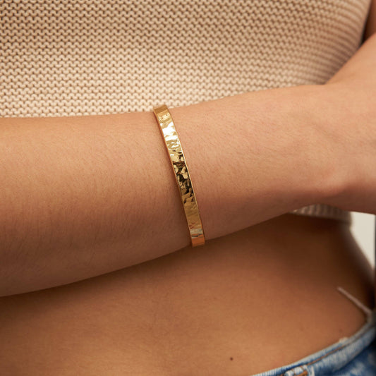 Gold Hammered Bangle