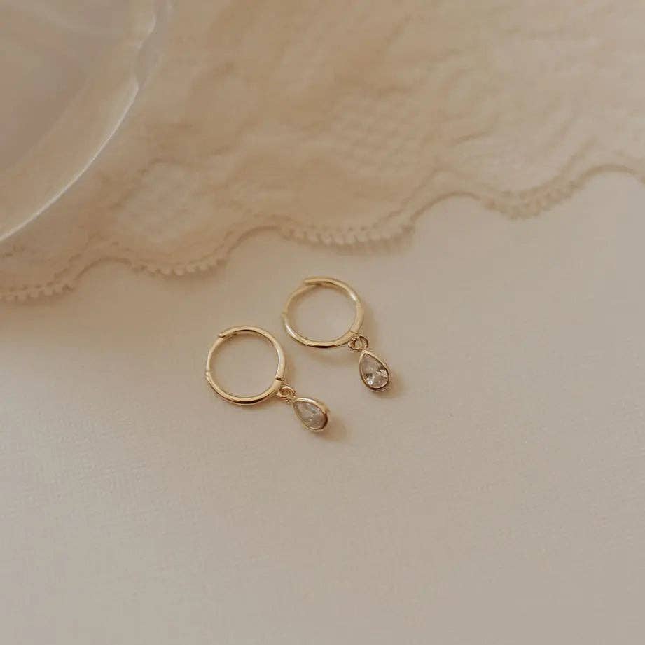 April Raindrop Dangle Hoops
