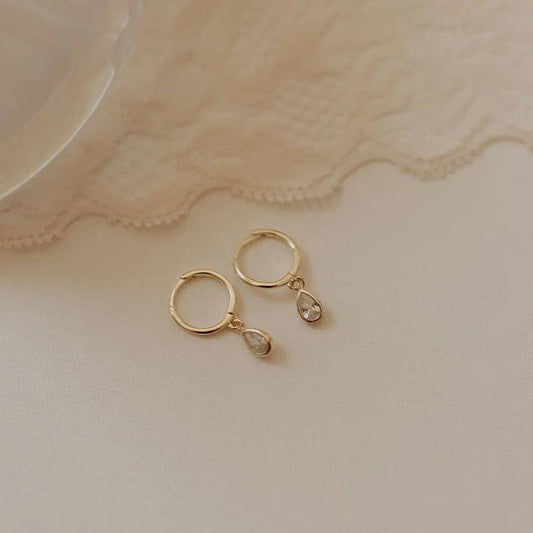 April Raindrop Dangle Hoops