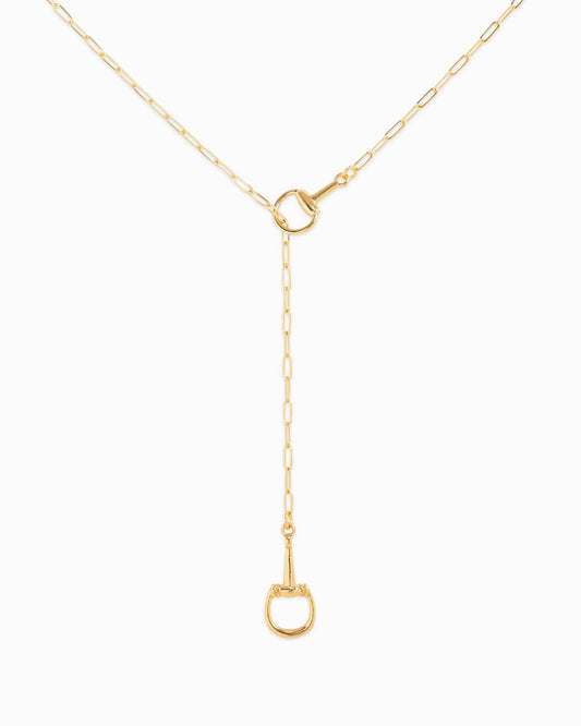 Horsebit Y-Drop Lariat Necklace