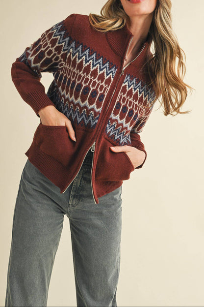 Isle Zip Up Sweater