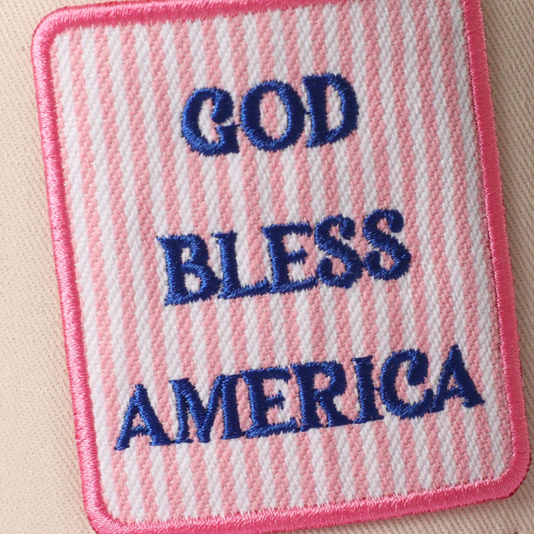 Pink God Bless America Trucker