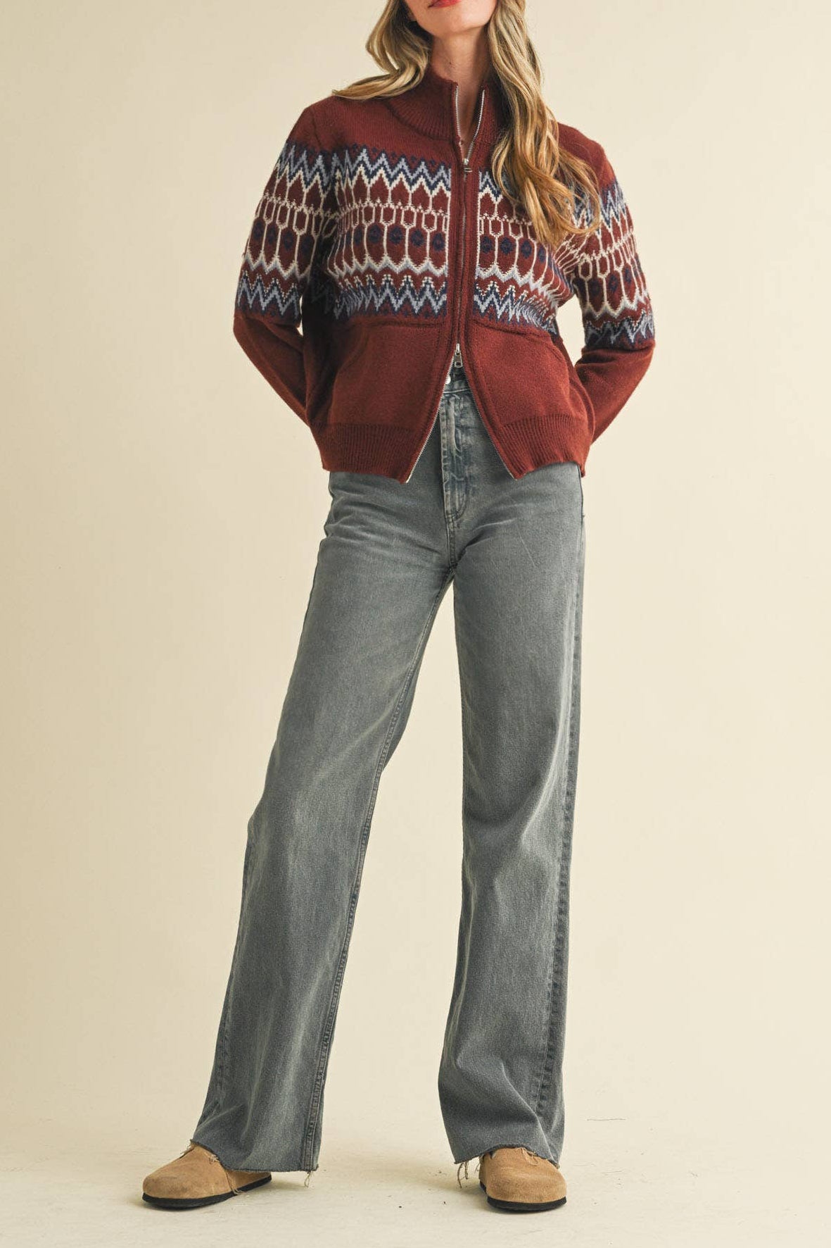 Isle Zip Up Sweater