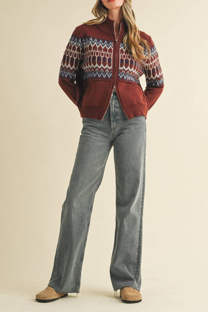 Isle Zip Up Sweater