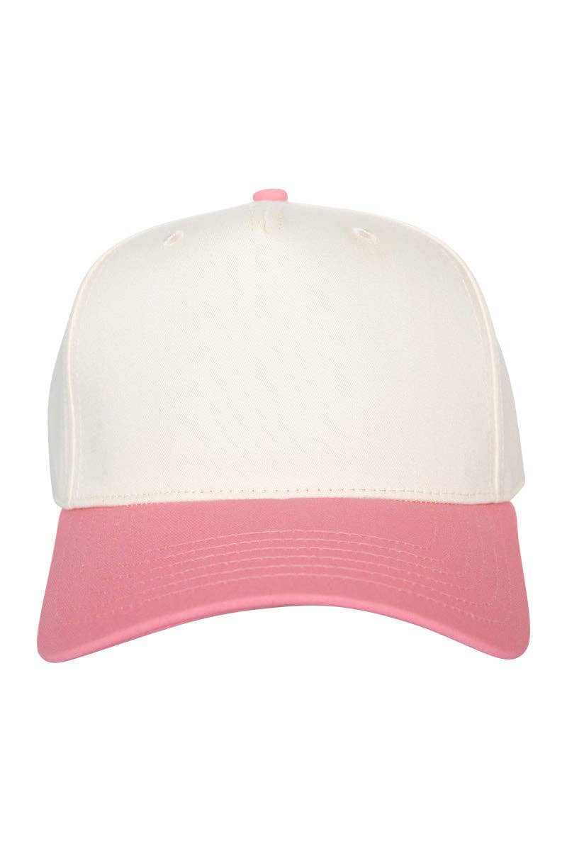 Pink + Tan Canvas Trucker