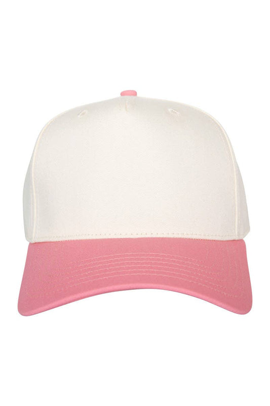 Pink + Tan Canvas Trucker