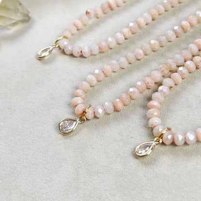 Pink - Delicate Crystal Necklace