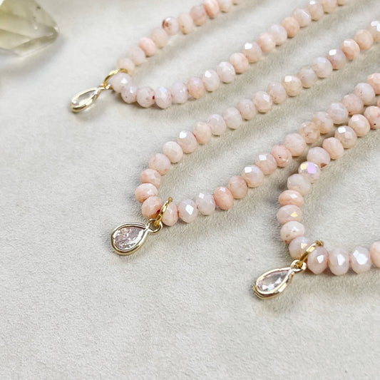 Pink - Delicate Crystal Necklace