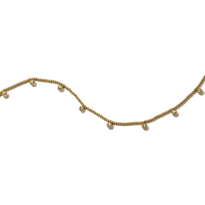 Gold Beaded Crystal Necklace