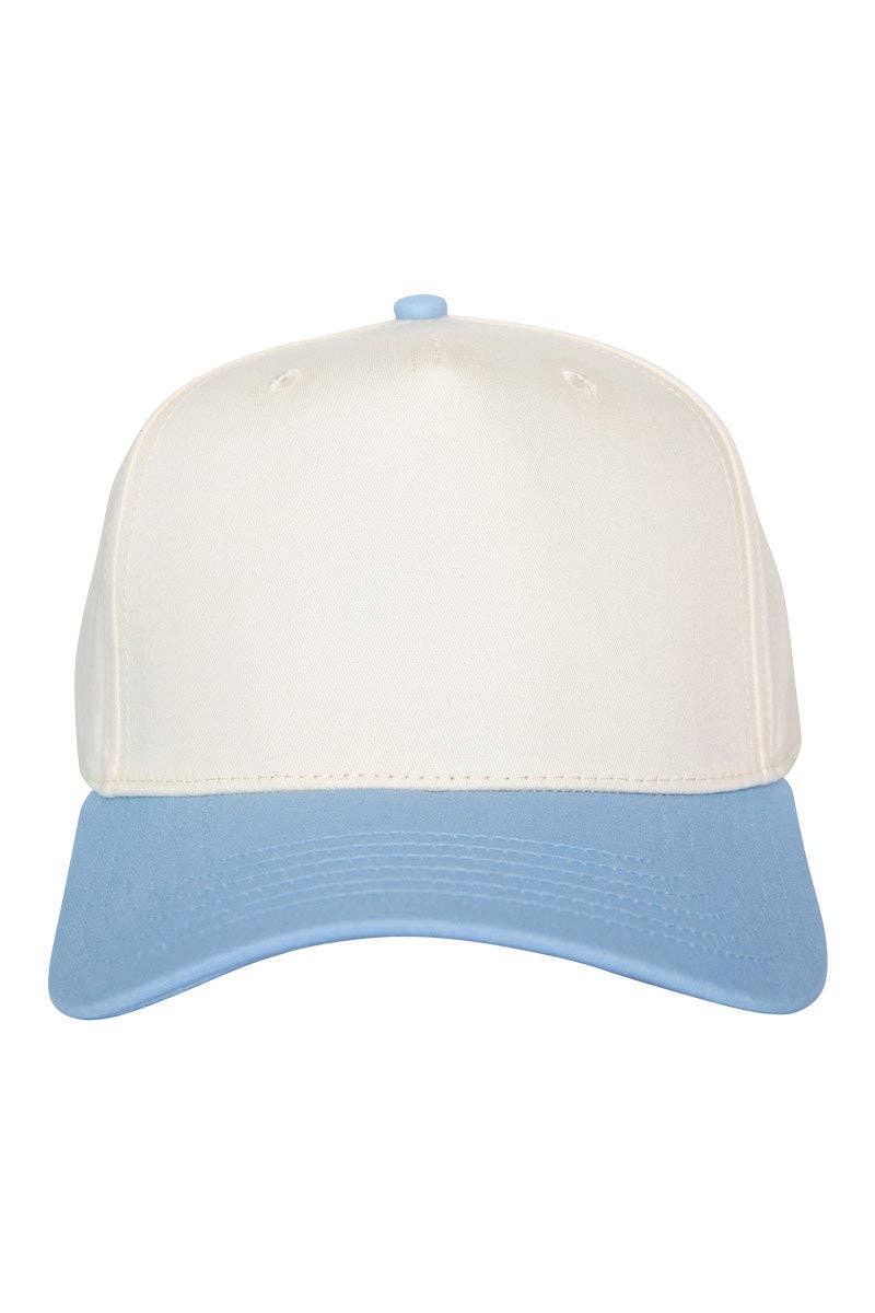 Light Blue + Tan Canvas Trucker