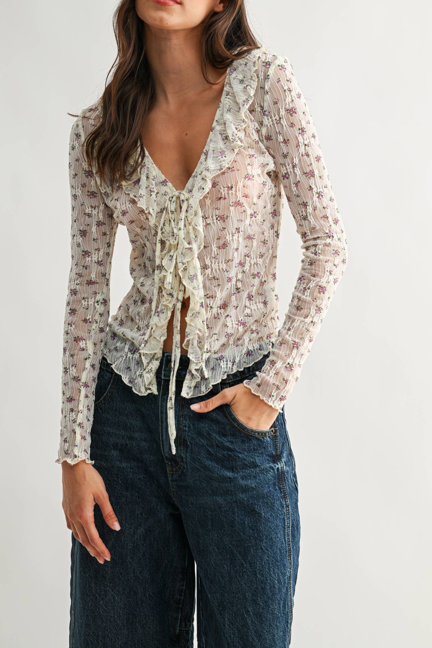 Lavender Lush Sheer Cardigan