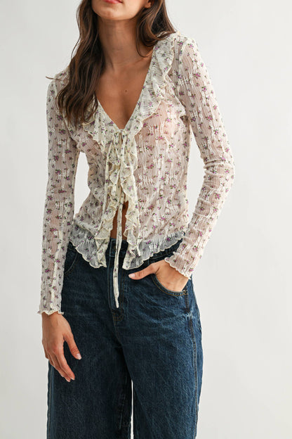 Lavender Lush Sheer Cardigan