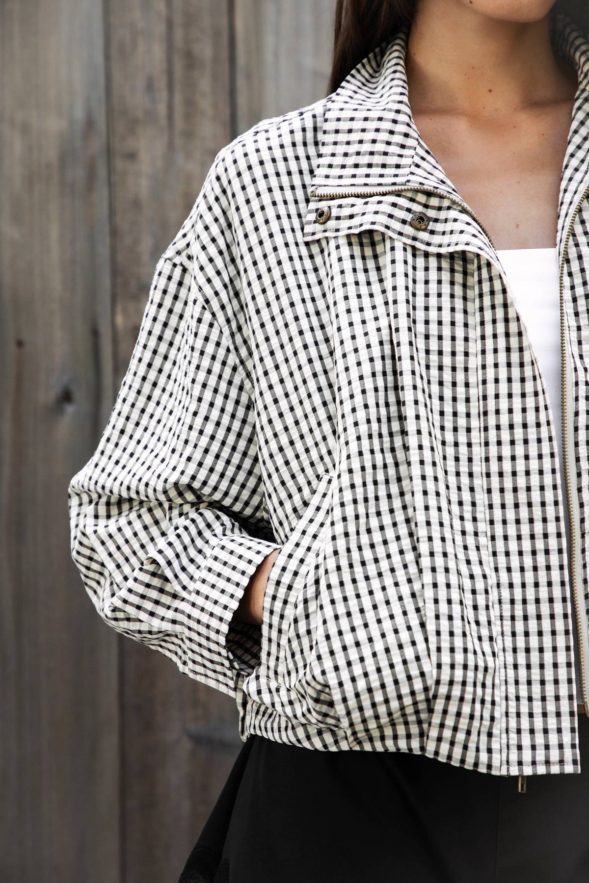 Margot Plaid Bomber Jacket
