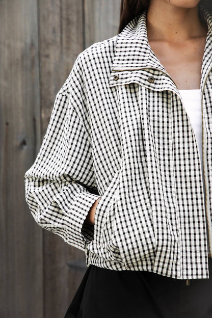 Margot Plaid Bomber Jacket