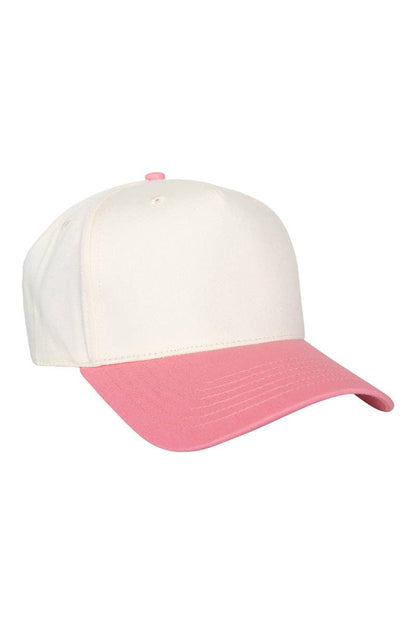 Pink + Tan Canvas Trucker