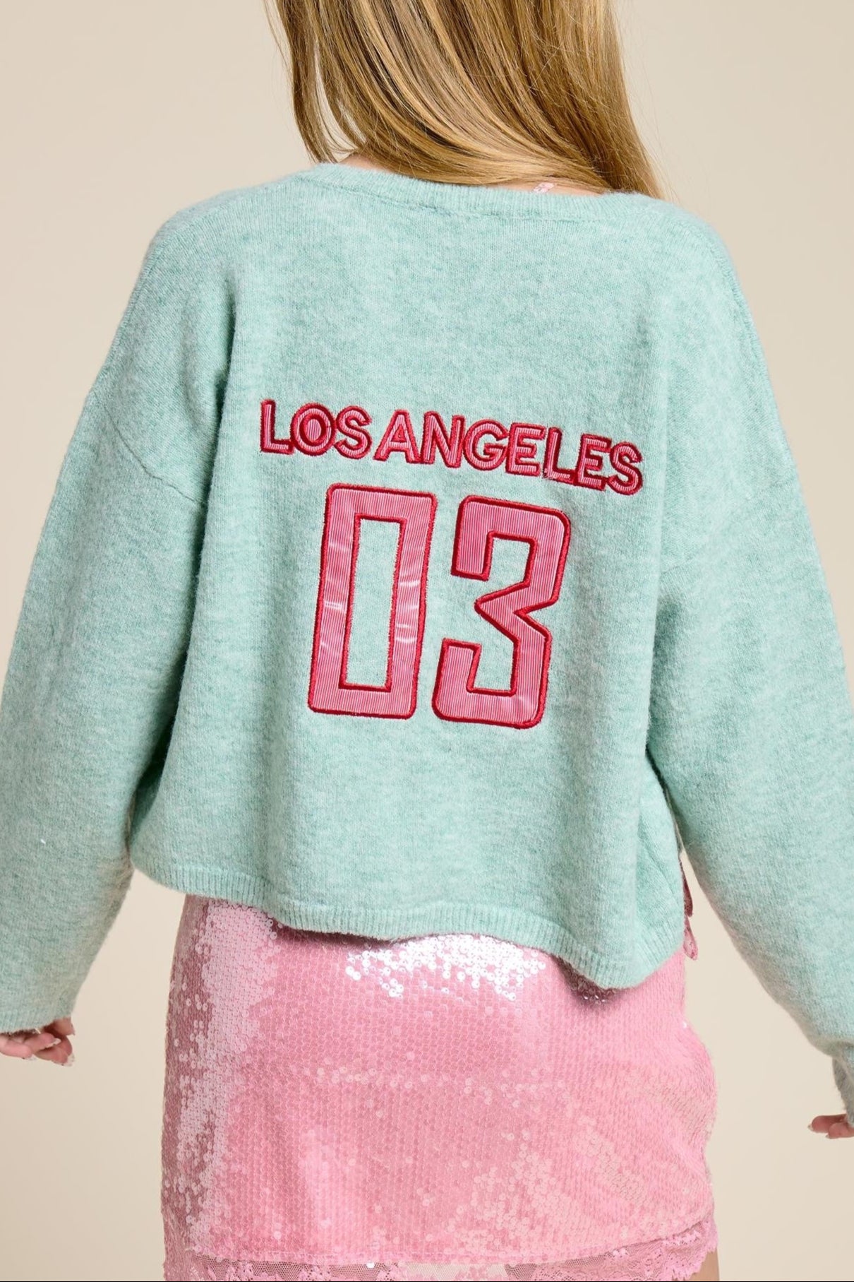 LA Varsity Cropped Cardigan