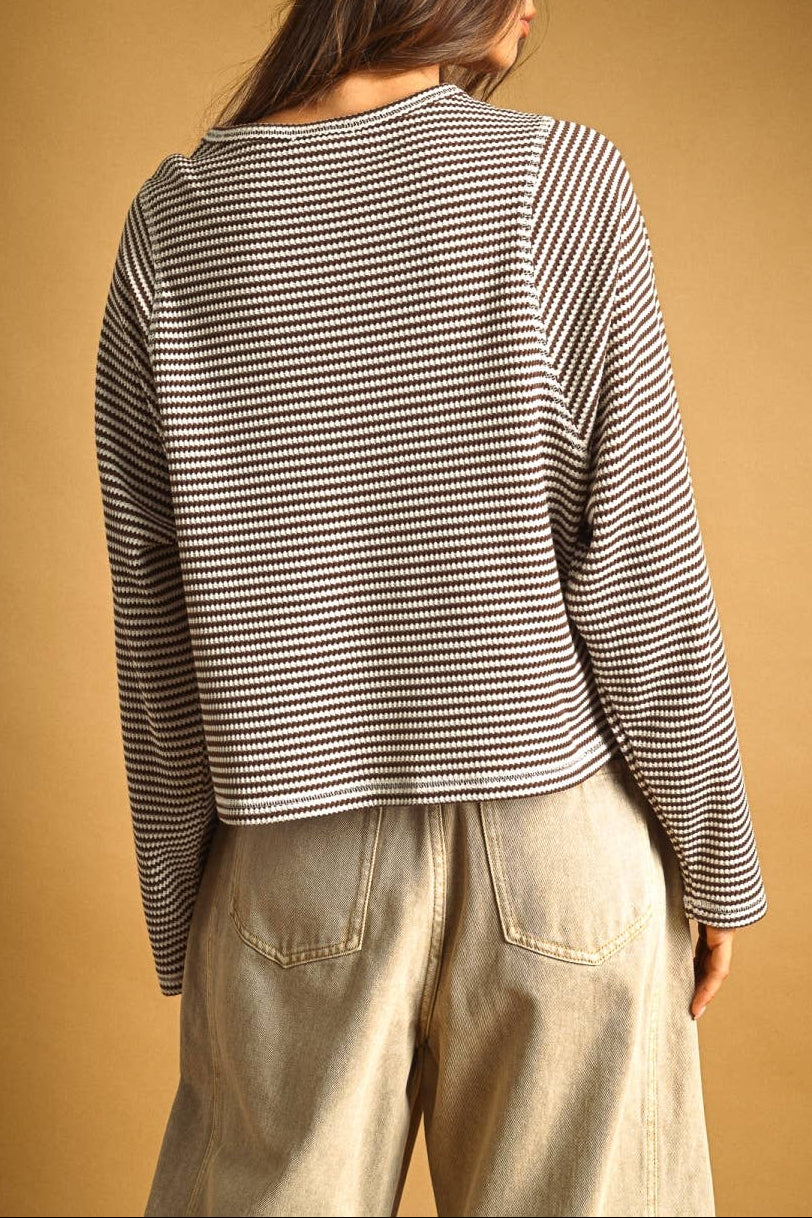 Striped Waffle Tee