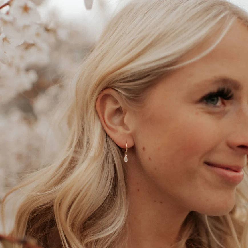 April Raindrop Dangle Hoops