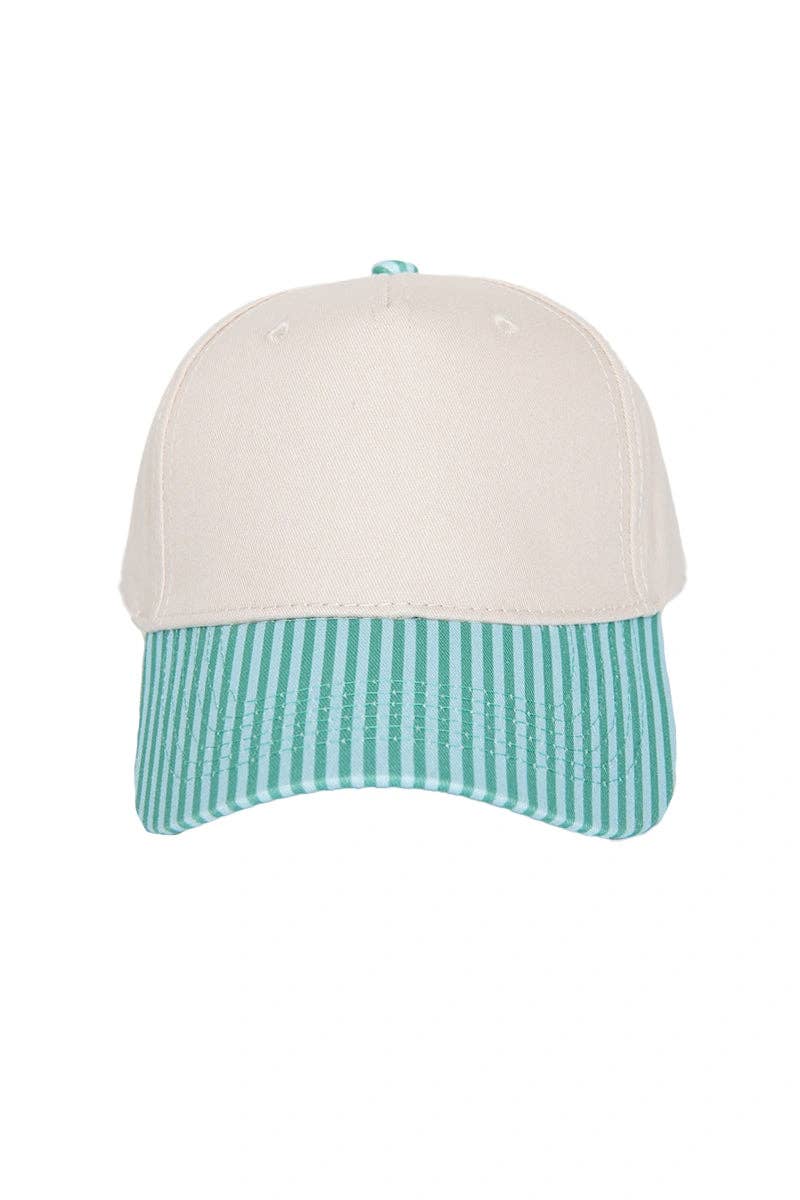 Retro Striped Canvas Trucker