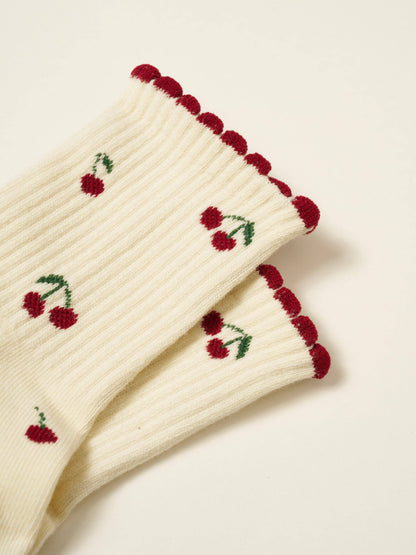Little Cherry Petal Pilates Socks