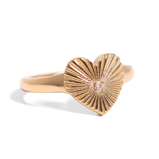 Sunburst Heart Ring