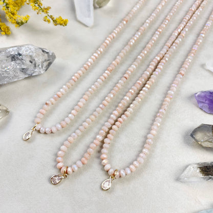 Pink - Delicate Crystal Necklace