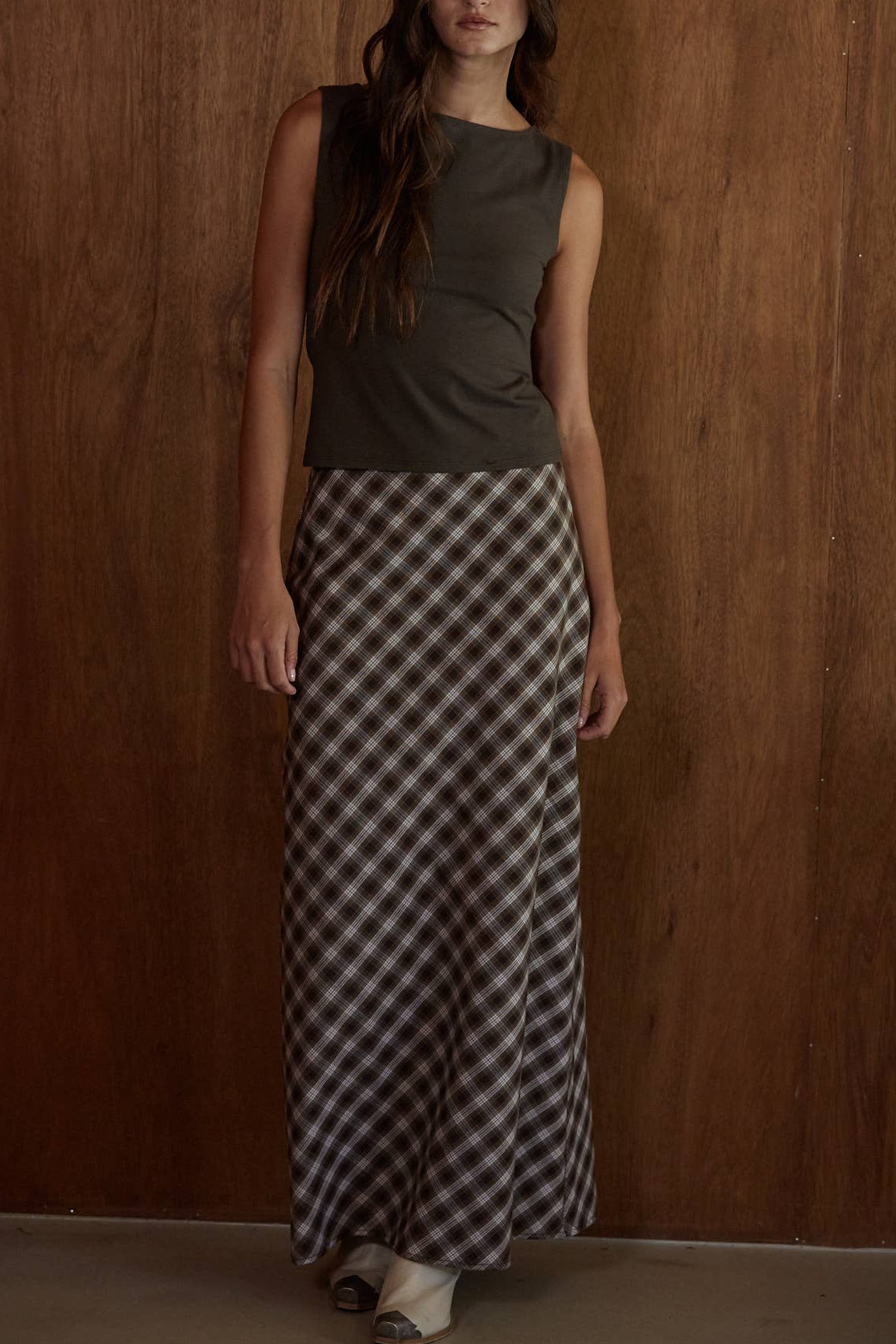 Eloise Checkered Maxi Skirt