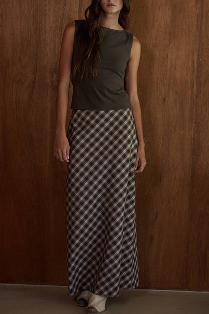 Eloise Checkered Maxi Skirt