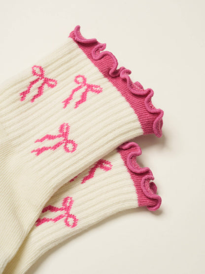 Bow Ruffle Pilates Socks