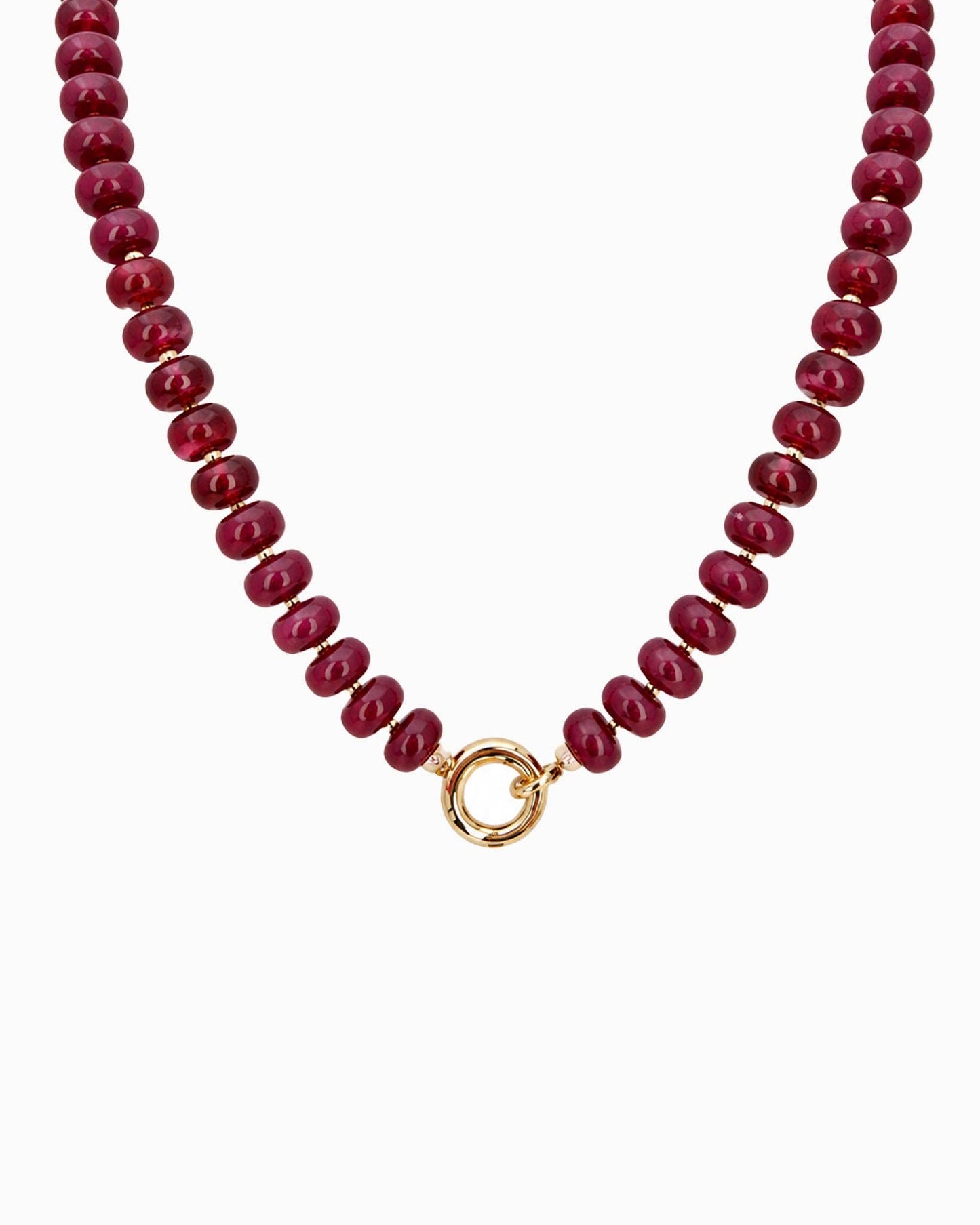 Burgundy Marble Bead Necklace