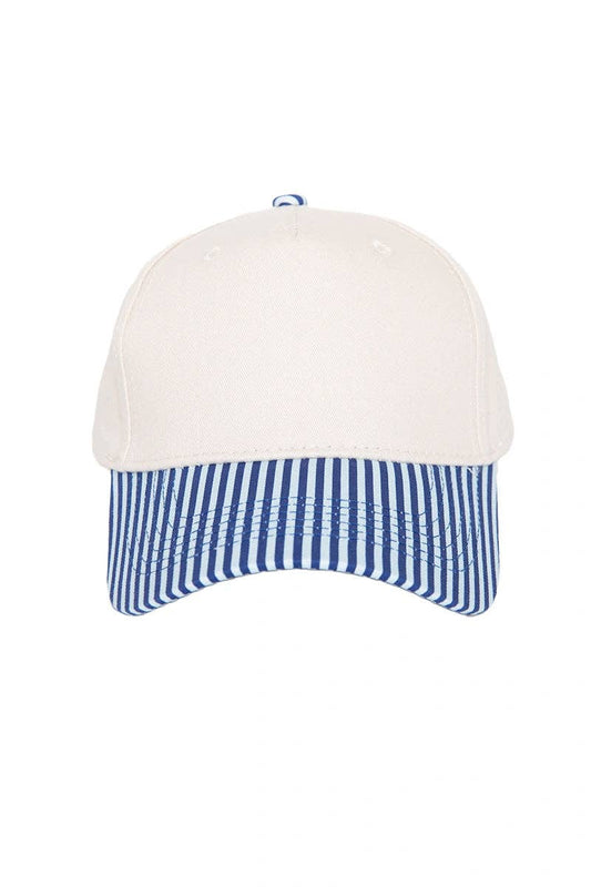 Blue Retro Striped Trucker