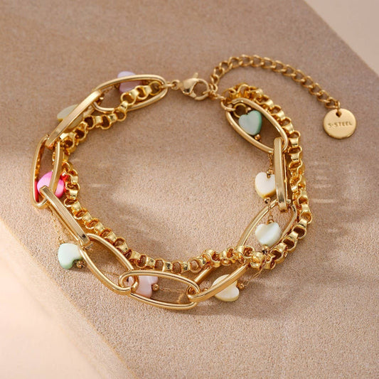 Layered Heart Bracelet
