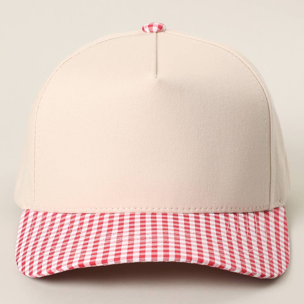 Gingham Two-Tone Trucker Hat