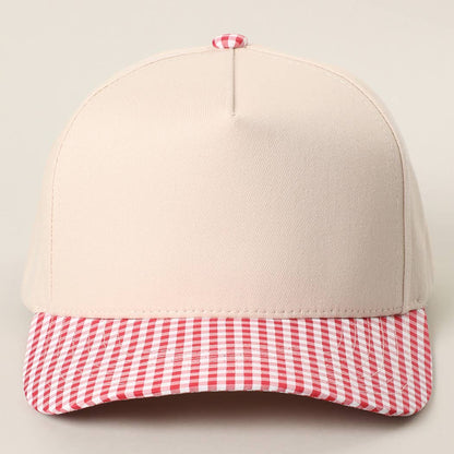 Gingham Two-Tone Trucker Hat