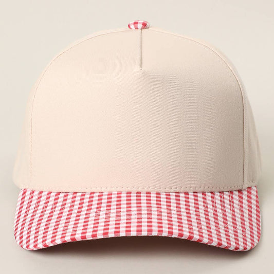 Gingham Two-Tone Trucker Hat