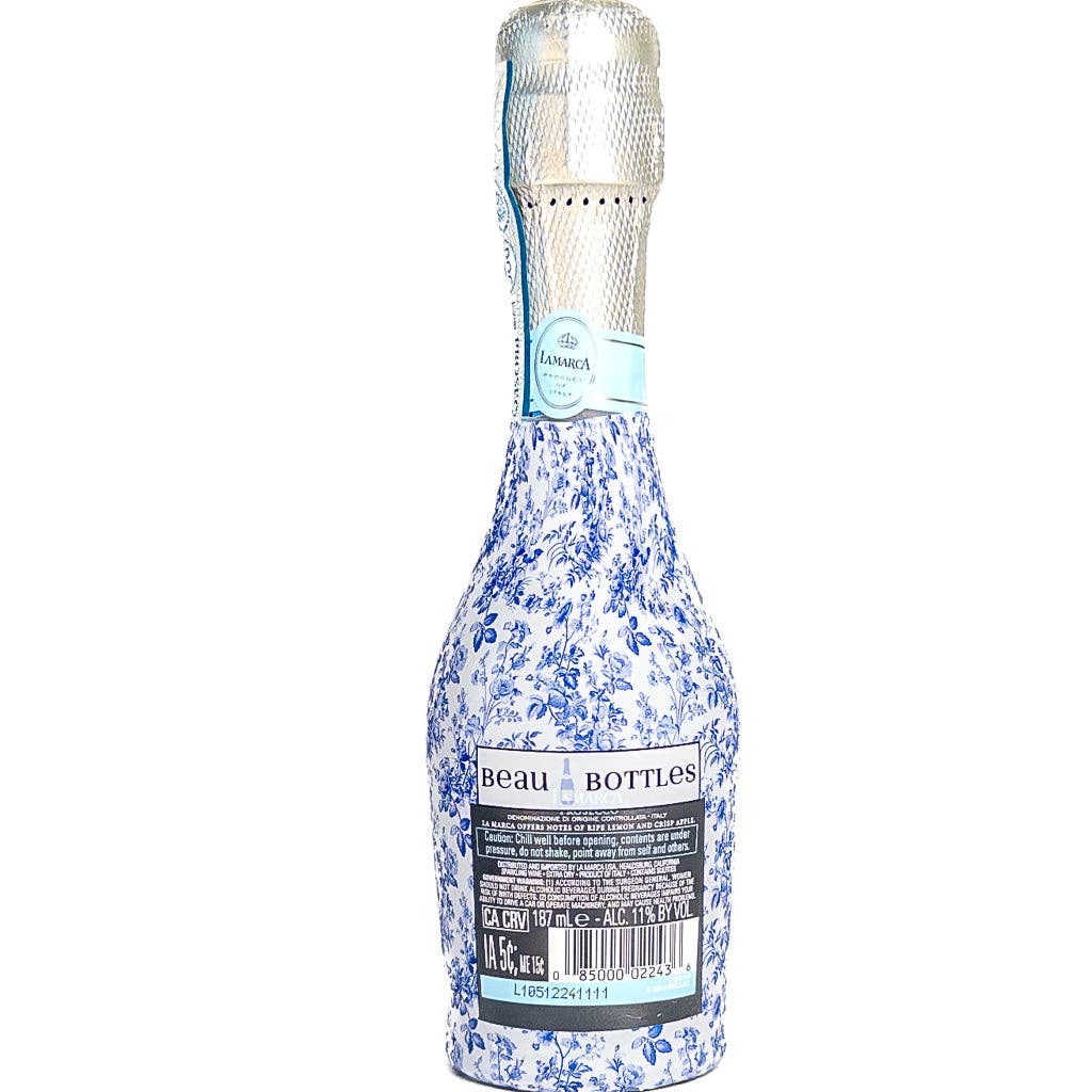 Beau Bottles Blue Floral - MINI Prosecco Collection - Six Pack