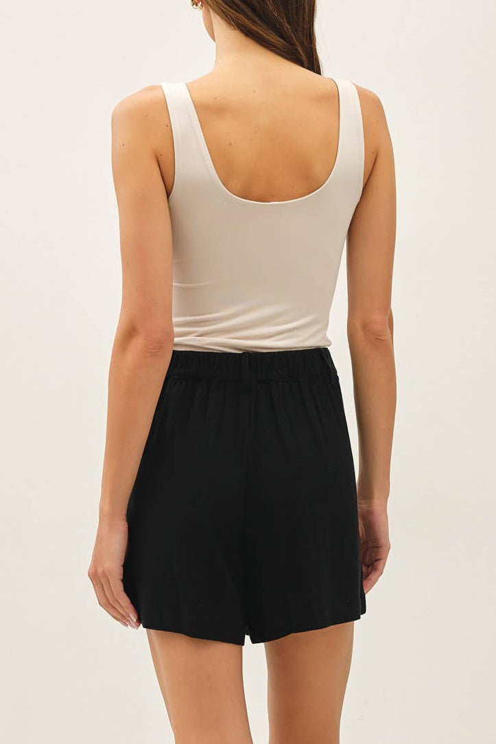 Basic Scoop Neck Tank - Tan