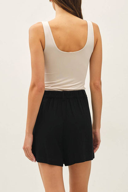 Basic Scoop Neck Tank - Tan