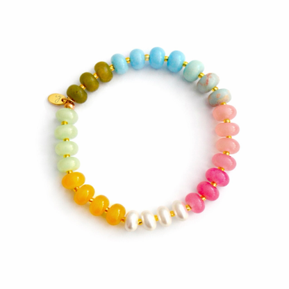 Garden Stone Beaded Stretch Bracelet