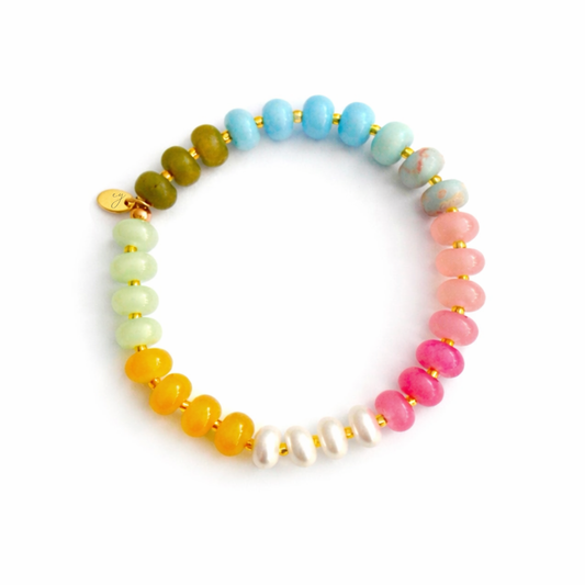 Garden Stone Beaded Stretch Bracelet