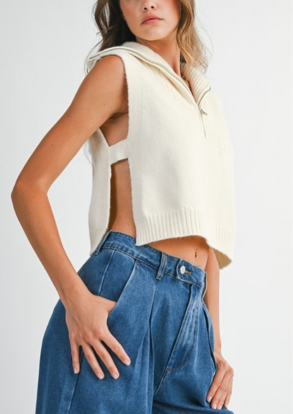 Split Side Knit Vest