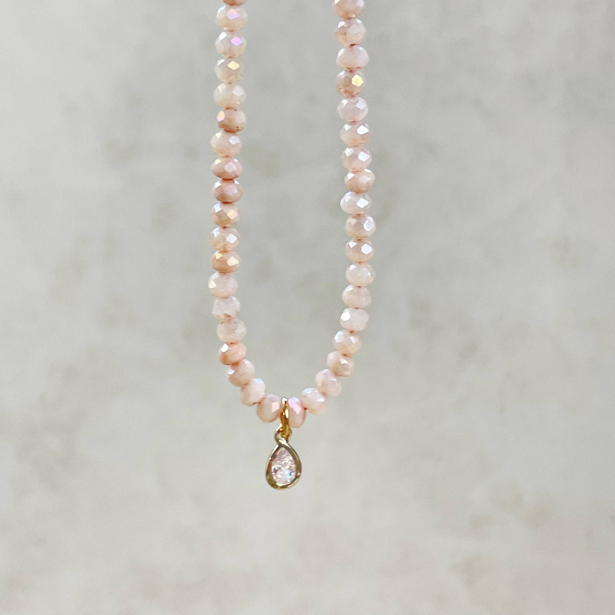 Pink - Delicate Crystal Necklace